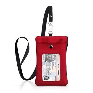 1402 Small Wallet with ID Window Minimalist Badge Holder with Side Zip